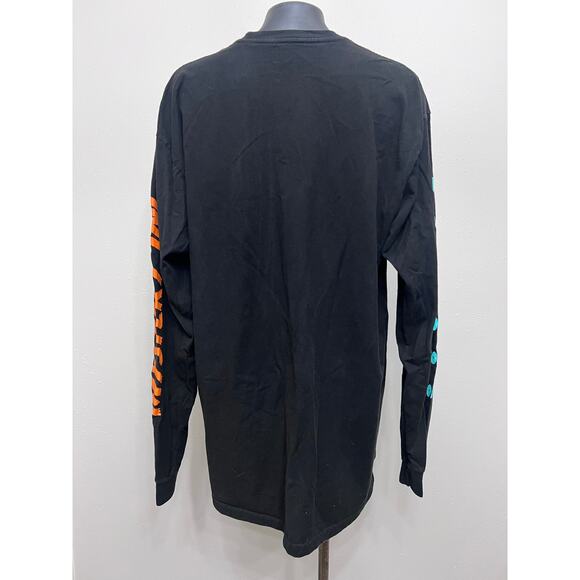 Scooby Doo T-Shirt Sz XL Black Colorful Graphic Arm SpellOut Halloween Haunted - Picture 2 of 5